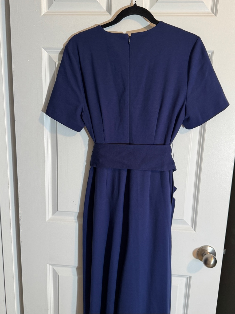 kate spade Royal Blue Short-Sleeve Belted Wide-Leg Jumpsuit - Picture 7 of 11